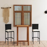 NNEVL 3 Piece Garden Bar Set with Cushions Black