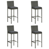 NNEVL 5 Piece Garden Bar Set with Cushions Grey