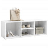 NNEVL Shoe Storage Bench High Gloss White 105x35x35 cm Chipboard