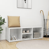 NNEVL Shoe Storage Bench High Gloss White 105x35x35 cm Chipboard