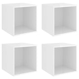 NNEVL Wall Cabinets 4 pcs High Gloss White 37x37x37 cm Chipboard