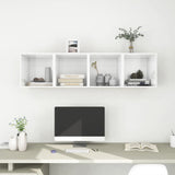 NNEVL Wall Cabinets 4 pcs High Gloss White 37x37x37 cm Chipboard