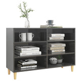 NNEVL Sideboard High Gloss Grey 103.5x35x70 cm Engineered Wood