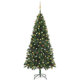 NNEVL Artificial Christmas Tree with LEDs&Ball Set Green 210 cm