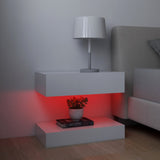NNEVL Bedside Cabinet White 60x35 cm Chipboard