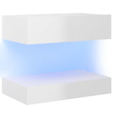 NNEVL Bedside Cabinet High Gloss White 60x35 cm Chipboard