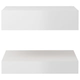 NNEVL Bedside Cabinet High Gloss White 60x35 cm Chipboard