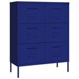 NNEVL Drawer Cabinet Navy Blue 80x35x101.5 cm Steel