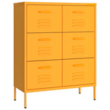 NNEVL Drawer Cabinet Mustard Yellow 80x35x101.5 cm Steel
