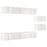 NNEVL TV Cabinets 8 pcs White Chipboard