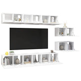 NNEVL TV Cabinets 8 pcs White Chipboard