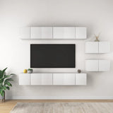 NNEVL TV Cabinets 8 pcs White Chipboard