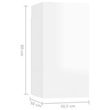 NNEVL TV Cabinets 4 pcs High Gloss White 30.5x30x60 cm Chipboard