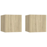 NNEVL Bedside Cabinets 2 pcs Sonoma Oak 30.5x30x30 cm Chipboard