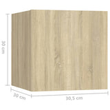 NNEVL Bedside Cabinets 2 pcs Sonoma Oak 30.5x30x30 cm Chipboard