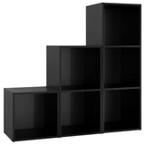 NNEVL 3 Piece TV Cabinet Set High Gloss Black Chipboard