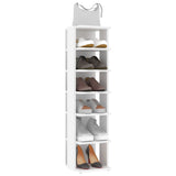 NNEVL Shoe Cabinet White 25x27x102 cm Chipboard