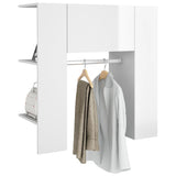 NNEVL Hallway Cabinet High Gloss White 97.5x37x99 cm Engineered Wood