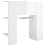 NNEVL Hallway Cabinet High Gloss White 97.5x37x99 cm Engineered Wood