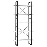 NNEVL 5-Tier Book Cabinet White 80x30x175 cm Pinewood
