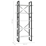 NNEVL 5-Tier Book Cabinet White 80x30x175 cm Pinewood