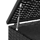 NNEVL Garden Cushion Box PE Rattan 100x97.5x104 cm Black