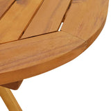 NNEVL Folding Garden Table Ø60x75 cm Solid Acacia Wood
