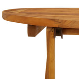 NNEVL Folding Garden Table Ø60x75 cm Solid Acacia Wood