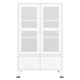 NNEVL Industrial Storage Cabinet White 70x40x115 cm Metal