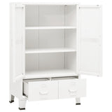 NNEVL Industrial Storage Cabinet White 70x40x115 cm Metal