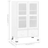 NNEVL Industrial Storage Cabinet White 70x40x115 cm Metal