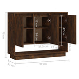 NNEVL Sideboard Smoked Oak 97x31x75 cm Chipboard