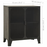 NNEVL Storage Cabinets 2 pcs Grey 72x36x82 cm Metal and MDF