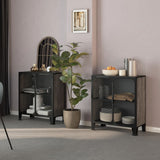 NNEVL Storage Cabinets 2 pcs Grey 72x36x82 cm Metal and MDF