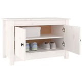 NNEVL Shoe Cabinet White 70x38x45.5 cm Solid Wood Pine