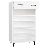 NNEVL Shoe Cabinet White 60x35x105 cm Engineered Wood