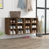 NNEVL Shoe Cabinets 2 pcs Brown Oak 52.5x30x50 cm