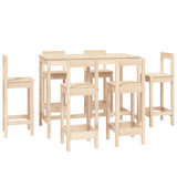 NNEVL 7 Piece Bar Set Solid Wood Pine