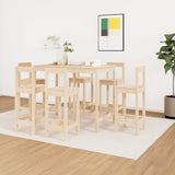 NNEVL 7 Piece Bar Set Solid Wood Pine