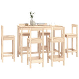 NNEVL 7 Piece Bar Set Solid Wood Pine
