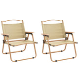 NNEVL Camping Chairs 2 pcs Beige 54x43x59 cm Oxford Fabric