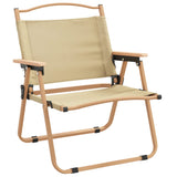 NNEVL Camping Chairs 2 pcs Beige 54x43x59 cm Oxford Fabric