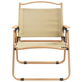 NNEVL Camping Chairs 2 pcs Beige 54x43x59 cm Oxford Fabric