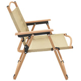 NNEVL Camping Chairs 2 pcs Beige 54x43x59 cm Oxford Fabric