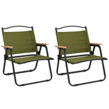NNEVL Camping Chairs 2 pcs Green 54x43x59 cm Oxford Fabric