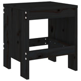 NNEVL Garden Stools 2 pcs Black 40x36x45 cm Solid Wood Pine