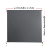 NNEDSZ 2.1m x 2.5m Retractable Roll Down Awning - Grey