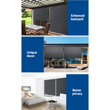 NNEDSZ 2.1m x 2.5m Retractable Roll Down Awning - Grey