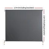 NNEDSZ 2.7m x 2.5m Retractable Roll Down Awning - Grey