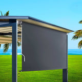 NNEDSZ 2.7m x 2.5m Retractable Roll Down Awning - Grey